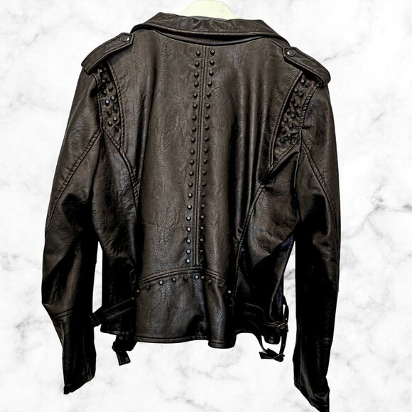 🔥VIGOSS Faux Leather Studded Moto Jacket Women's Size 2X 🔥 - Picture 3 of 7